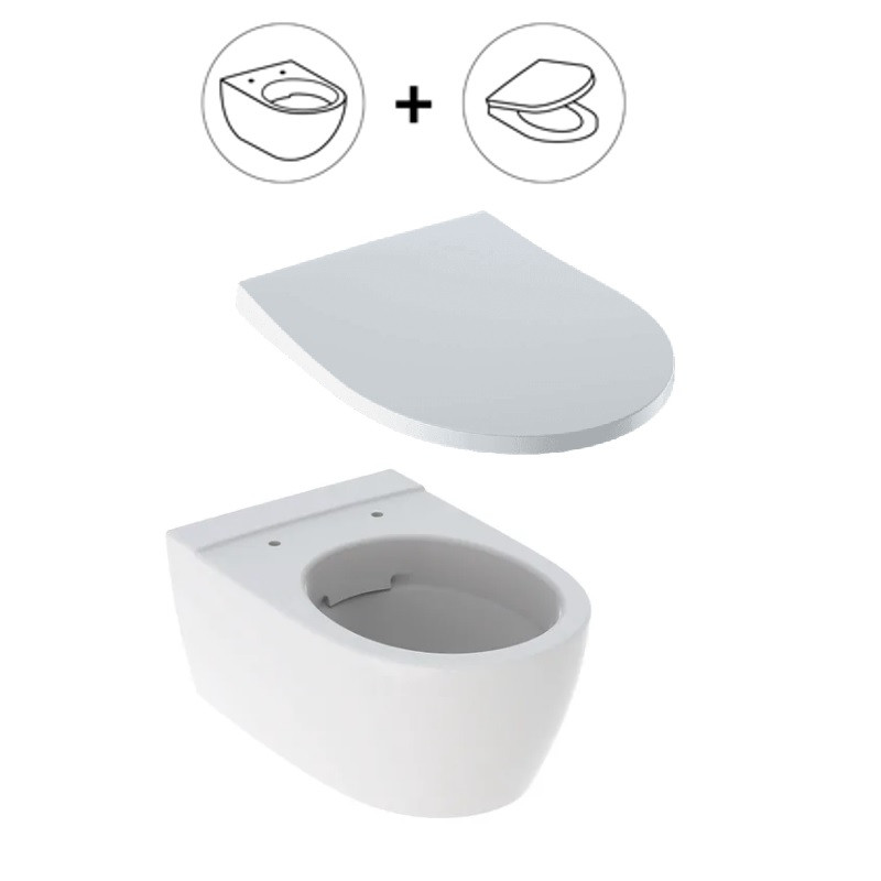 Унітаз Geberit iCon Rimfree 500.784.01.1 з кришкою Soft-Close, фото 1