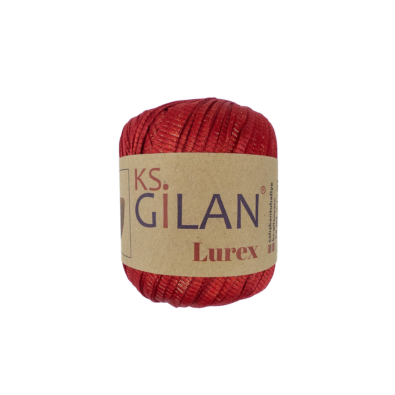 Gilan Lurex (Джилан Люрекс) № 130598 червоний з золотим люрексом (Пряжа поліестер з люрексом, нитки для в'язання)