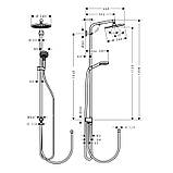 Душова система Hansgrohe Crometta S 240 Showerpipe Reno 27270000, фото 2