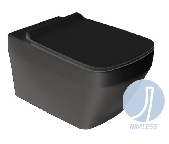 Унітаз Simas Baden Baden Rectangular BB18/F87/BB004 Nero Opaco