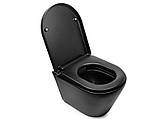 Унітаз Newarc Life Rectangular 9823B-M з сидінням чорний матовий, фото 4