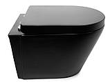 Унітаз Newarc Life Rectangular 9823B-M з сидінням чорний матовий, фото 6