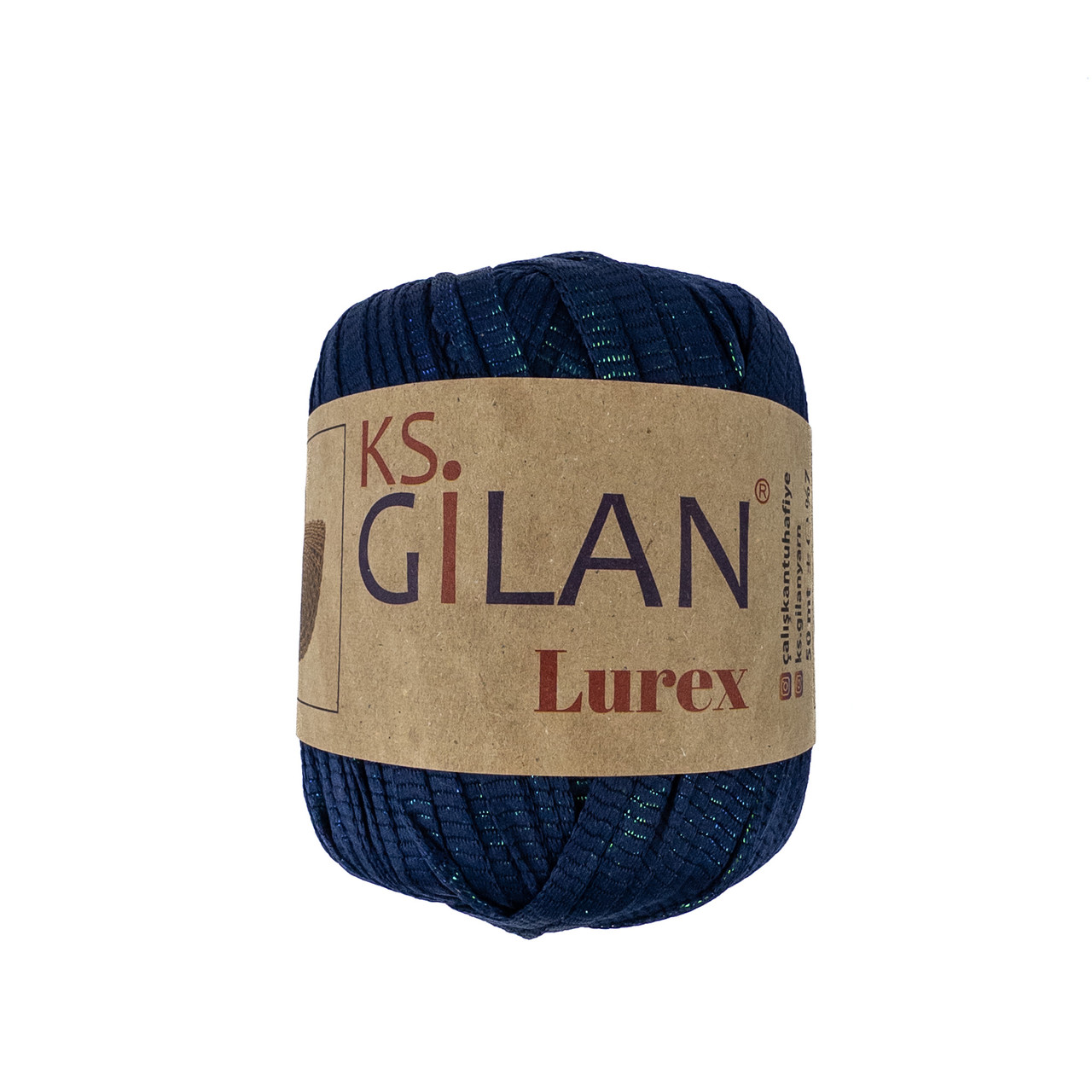 Gilan Lurex (Джилан Люрекс) № 130600 синій з прозорим люрексом (Пряжа поліестер з люрексом, нитки для в'язання)