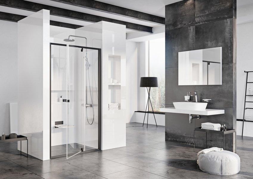 Душові двері Ravak Pivot PDOP2 - 120 black + Transparent (03GG0300Z1), фото 1
