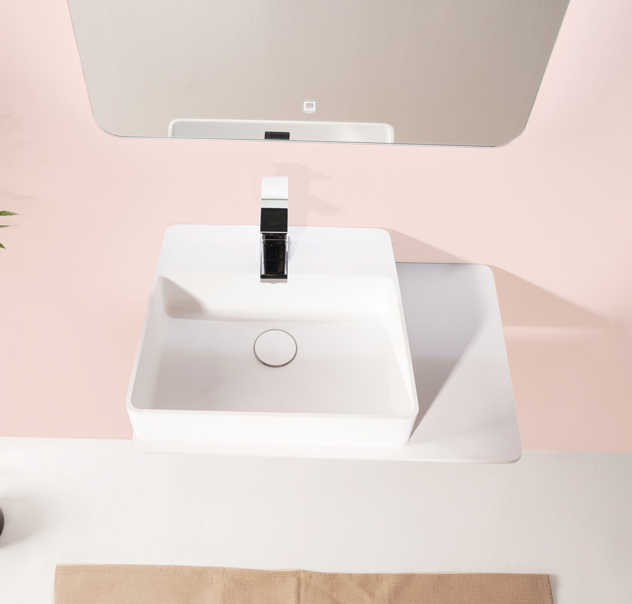 Раковина Volle Solid Surface 13-40-415 58 см з полицею