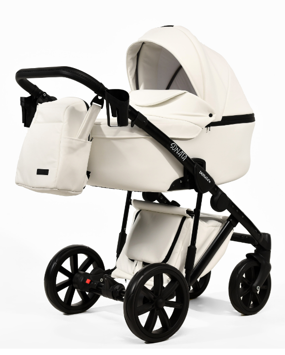 Дитяча коляска 2 в 1 Donatan Sonata 10 біла шкіра, фото 1