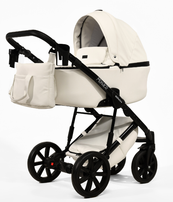 Коляска 2 в 1 Donatan Monako 1 біла шкіра, фото 1