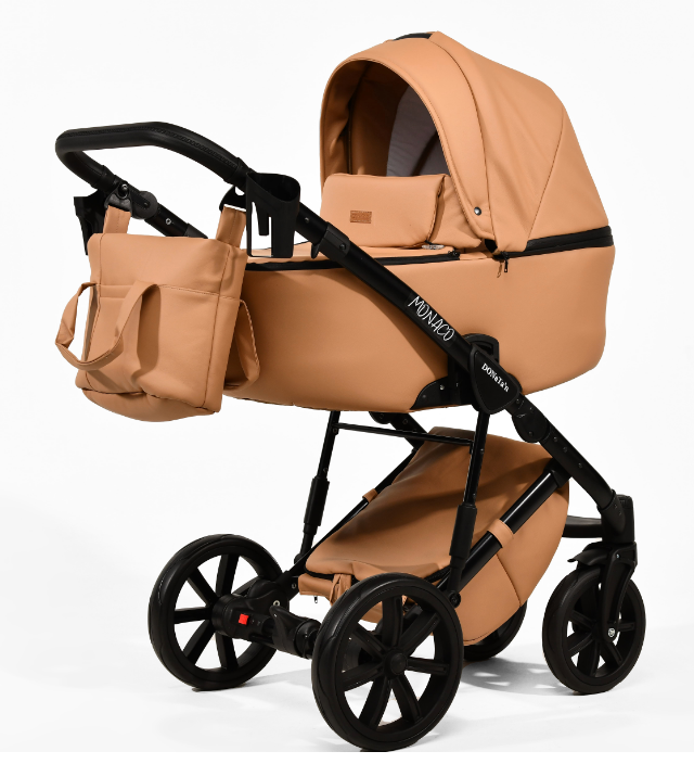 Дитяча коляска 2 в 1 Donatan Monako 3 бежева шкіра, фото 1