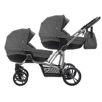Коляска для двійнят 2в1 Bebetto B 42 NEW 04 темно-сіра