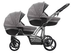 Коляска для двійні 2в1 Bebetto B 42 NEW LJ195 сіра
