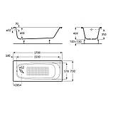 Ванна Roca Continental 170x70 A21291100R, фото 2