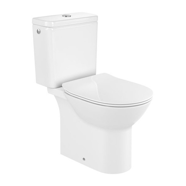 Унітаз Roca Debba Round Rimless A34D995000 з сидінням Slim дюропластів, фото 1