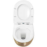 Унітаз Rea Carlo Flat Brush Золото REA-C6942, фото 3