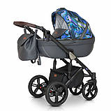 Коляска 3 в 1 Verdi Mocca 12 графіт апплікація синя, фото 2
