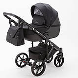 Коляска  2в1 Adamex Bibione PS-01 Tip чорна тканина шкіра PS0100000, фото 2