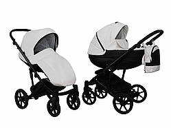 Коляска 2 в 1 Mikrus Viva Sport 10 біла шкіра