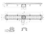 Душовий канал Waterway Stream 900 сірий WSB900001G2 решітка Old Line, фото 2