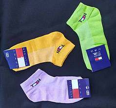 Набір шкарпеток Tommy Hilfiger (3 шт.) короткі сітка бавовна розмір 36-40 мікс (жовті, бузкові, салатові)