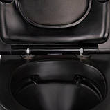 Унітаз Qtap Robin QT1333046ERMB з сидінням Slim Soft Close чорний матовий, фото 4