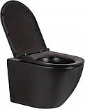 Унітаз Qtap Robin QT1333046ERMB з сидінням Slim Soft Close чорний матовий, фото 9