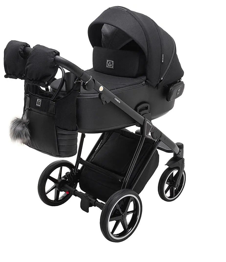 Коляска 2 в 1 Adamex Porto Lux PS-37 черна
