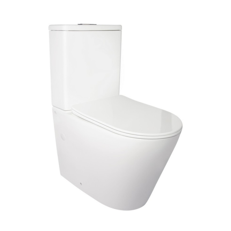 Унітаз-компакт Qtap Stork QT15222178W безободковый з сидінням Soft-close, фото 1