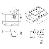 Набір 3 в 1 Qtap кухонна мийка DK6845R 3.0/1.2 мм Satin + сушарка + дозатор для мийного засобу, фото 2