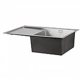 Набір 3 в 1 Qtap кухонна мийка DK6845R 3.0/1.2 мм Satin + сушарка + дозатор для мийного засобу, фото 5