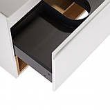 Тумба підвісна + раковина Qtap Robin QT1372TPВ8001WWO 800х580х437 білий/дуб, фото 7