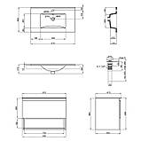 Тумба підвісна + раковина Qtap Robin QT1372TPВ8001WWO 800х580х437 білий/дуб, фото 10