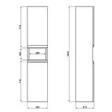 Пенал підвісний Qtap Robin QT1376PP1652RGWO 350х1650х316 Graphite/Whitish oak, фото 9