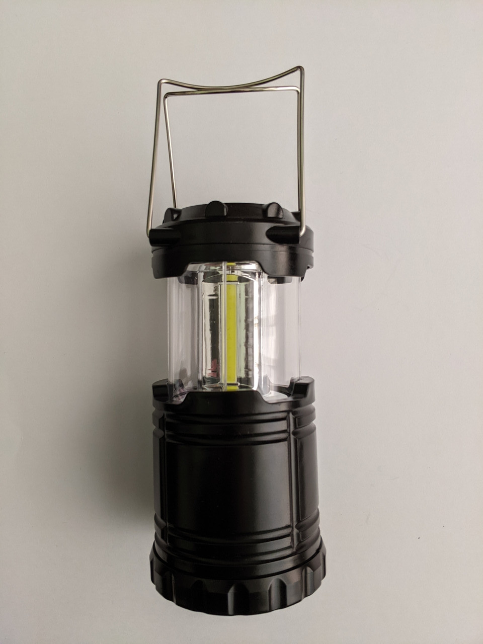 Ліхтар розсувний для кемпінгу 18см COB LED 3xAA ABS на батарейках лампа ліхтарик