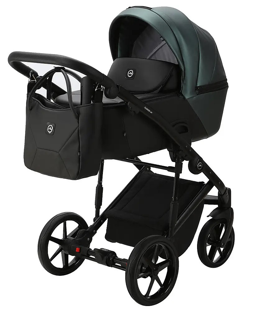 Коляска 2 в 1 Adamex Mobi Air Thermo ECO шкіра SD-7 зелена, фото 1