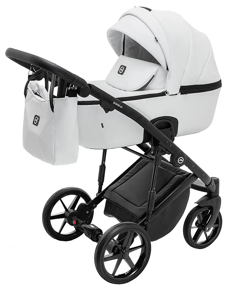 Коляска 2 в 1 Adamex Mobi Air Thermo ECO SA-1 біла шкіра