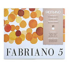 Склейка-блок для акварелі Fabriano5.torchon середнє зерно 50% бавовни,300г/м,20арк,26*36