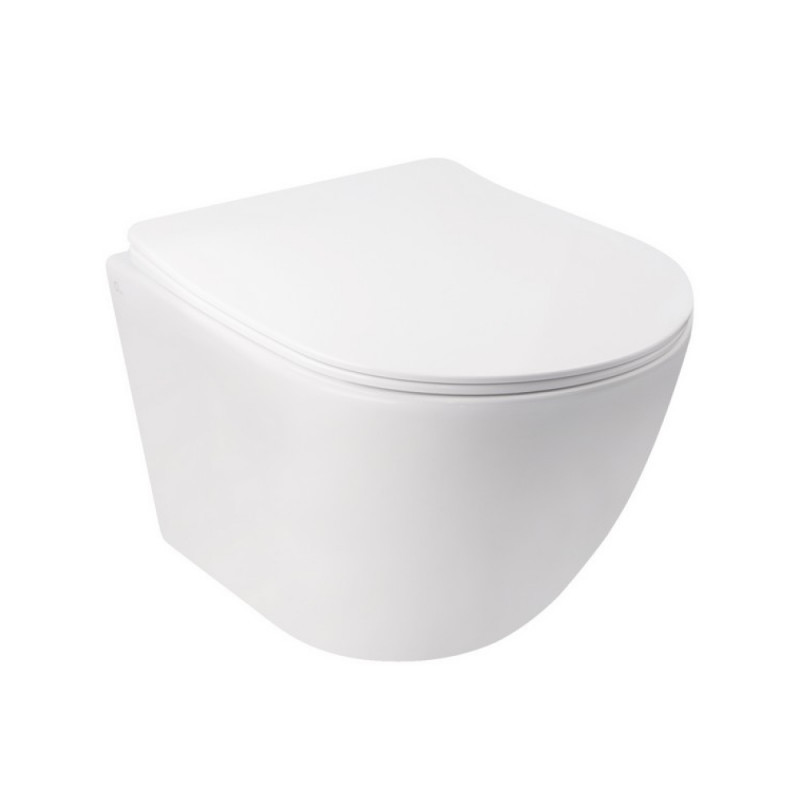 Унітаз Qtap Jay QT07335176W безободковый з сидінням Slim Soft-close