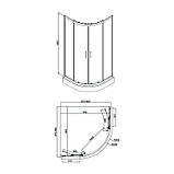 Душова кабіна Qtap Taurus BLA1099AC6 Clear 90х90 см, чорна, фото 2
