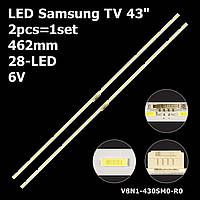 LED подсветка Samsung TV 43" LM41-00606A CY-NN043HGEV2V UE43NU7100U UE43M5510AU UE43RU7170 HG43AJ690U 2шт.