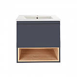 Тумба підвісна з умивальником Qtap Robin QT1372TPВ6002GWO 61 см, фото 5