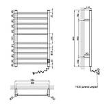 Полотенцесушитель електричний Qtap Evia 11120R BLA чорний, фото 2