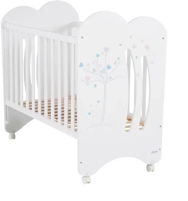 Ліжечко дитяче Micuna 120х60 AURA White біле дерево бук