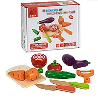 Деревянный набор развивающий игра для детей "Овощи на магнитах"