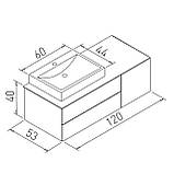 Тумба з умивальником Volle Leon 1911.311207 120 см, фото 2