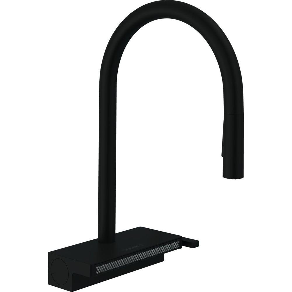 Кухонний змішувач Hansgrohe Aguno Select 170 3jet 73831670 з витяжним виливом Sbox, чорний матовий