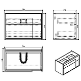 Тумба з раковиною Devit City 0021160WW 80 см білий горіх, фото 4
