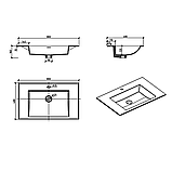 Тумба з раковиною Devit City 0021160WW 80 см білий горіх, фото 5