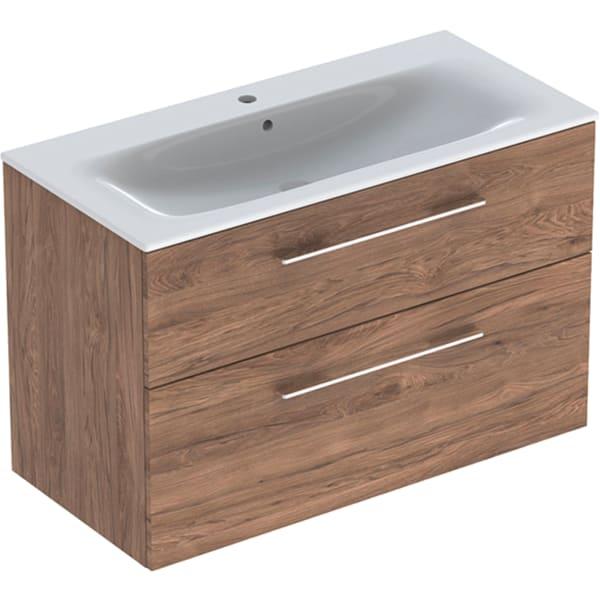 Тумба з раковиною Geberit Selnova Square 501.246.00.1 100 см горіх темний