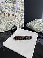Брендовая заколка для волос Диор Dior, посеребрение