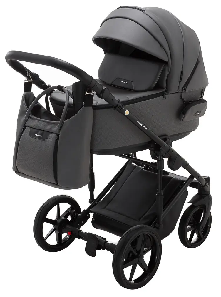 Коляска 2 в 1 Adamex Porto Light ECO SA-4 сіра шкіра