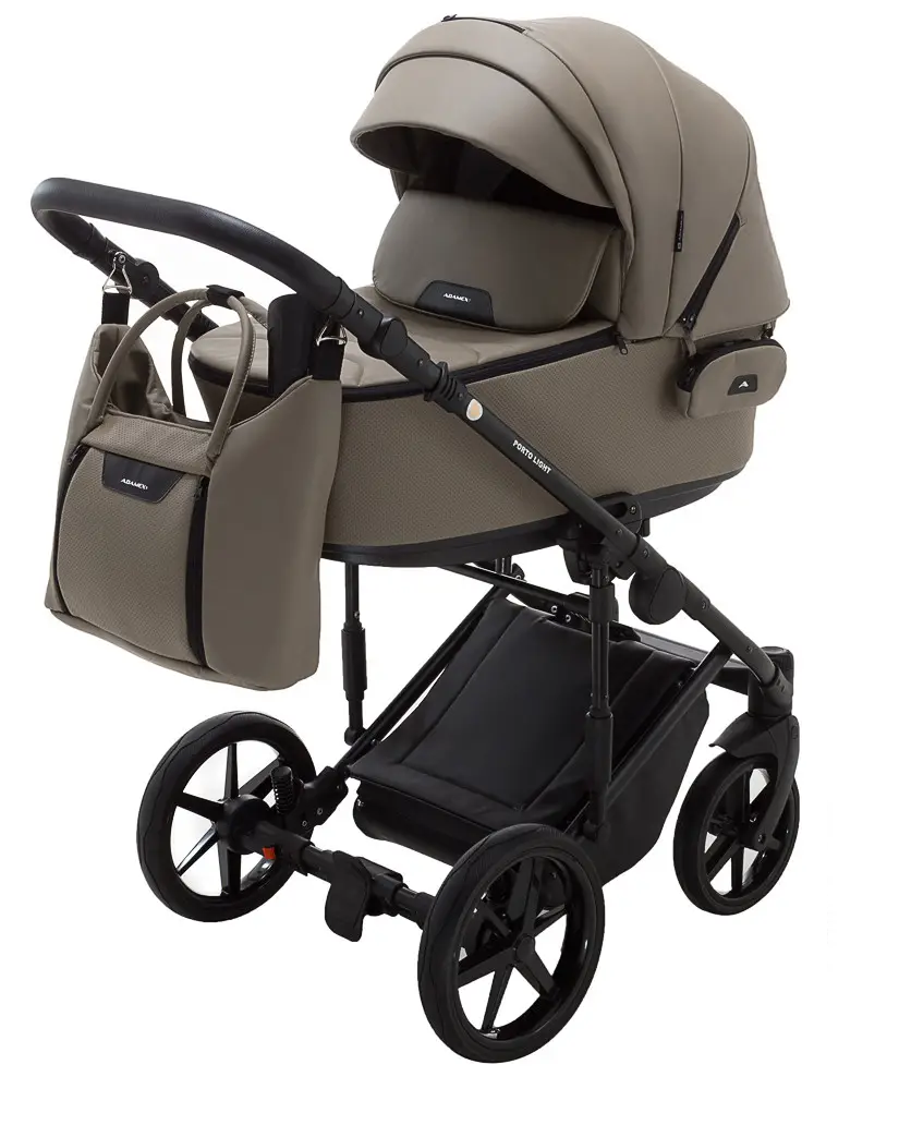 Коляска 2 в 1 Adamex Porto Light ECO SA-9 капучіно шкіра